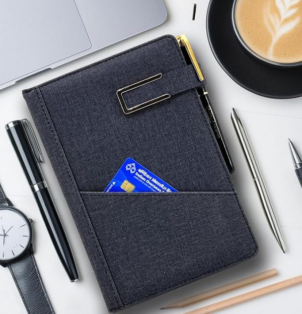 Schmick A5 Notebook Diary for Men Women | Executive Professional Office Diary with Magnetic Flip Lock (220 Ruled Pages, 6 x 8.5 Inches, 80 GSM, Black)