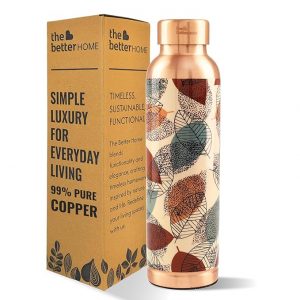 The Better Home Copper Water Bottle 950 ml | With Anti Oxidant Properties |Boosts Immunity & improves Health| Copper Water Bottles | 99% Copper Water Bottle | Foliage