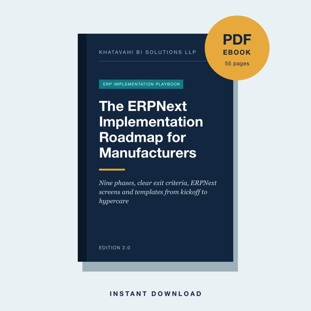 Cover of the ebook The ERPNext Implementation Roadmap for Manufacturers